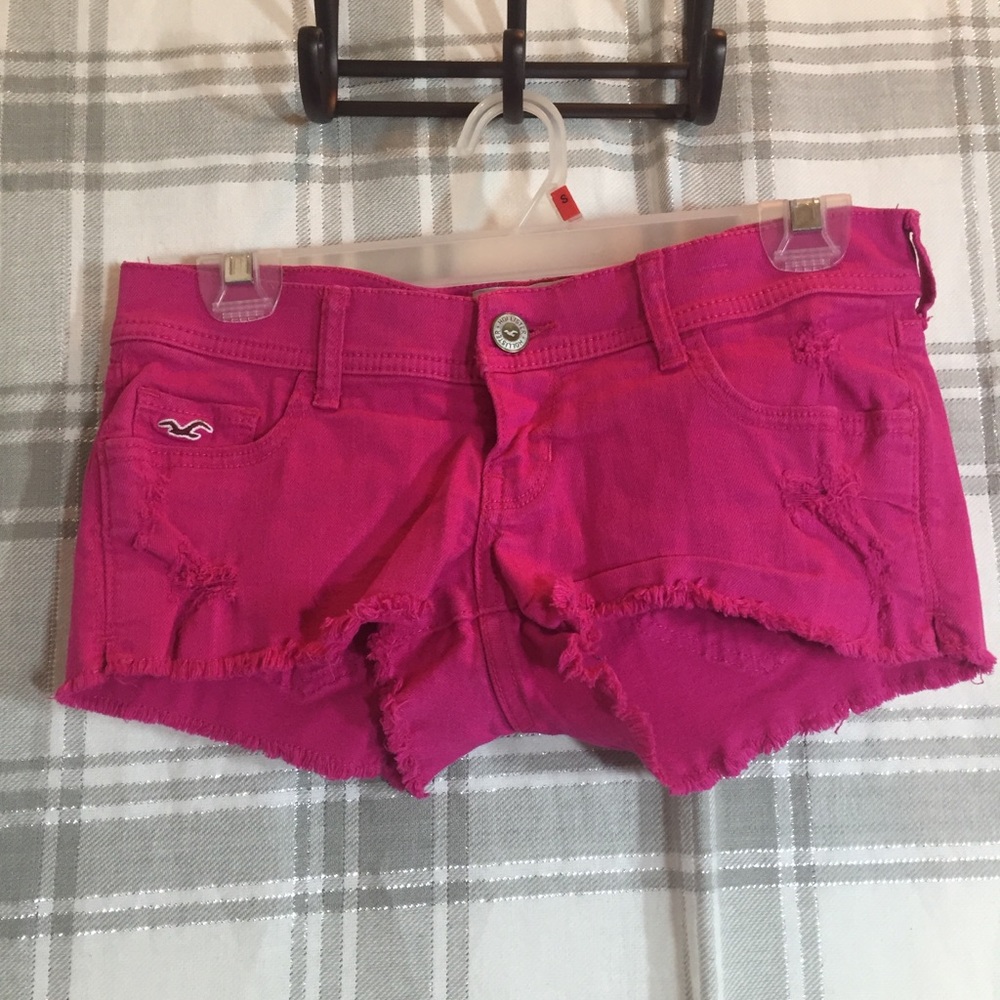 Pink jean shorts